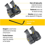 Houston Gun Holsters Double Kydex Magazine Pouch Case Concealment Tactical | Multi Use Holster Belt Loop for Pistol | Double Mag Case Pouch | Fits Double Mag Double Stack Glock .45