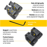 Double Kydex Magazine Pouch Case by Houston | Gun Holsters Concealment Tactical | Multi Use Holster Belt Loop for Pistol | Double Mag Case Pouch | Fits Double Mag Double Stack Glock 43 / 43X 9mm