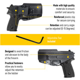 Concealed Carry Iwb Kydex Holster - by Houston | Lined Inside for Strong Retention and Maximum Protection | Reinforced Plastic Clip | Carbon Fiber | Lightweight Durable | for SIG P228 / 229