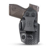Concealed Carry Iwb Kydex Holster - by Houston | Lined Inside for Strong Retention and Maximum Protection | Reinforced Plastic Clip | Carbon Fiber | Lightweight Durable | for Taurus 709 Slim 9/40