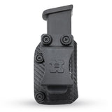 IWB OWB Kydex Magazine Pouch Case by Houston | Gun Holsters Concealment Tactical | Multi Use Holster Belt Loop for Pistol | Inside The Waistband Case Pouch | Fits Single Mag Double Stack 43 / 43X 9 mm