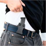 IWB OWB Kydex Magazine Pouch Case by Houston | Gun Holsters Concealment Tactical | Multi Use Holster Belt Loop for Pistol | Inside The Waistband Case Pouch | Fits Double Stack Glock 9/40