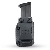 IWB OWB Kydex Magazine Pouch Case by Houston | Gun Holsters Concealment Tactical | Multi Use Holster Belt Loop for Pistol | Inside The Waistband Case Pouch | Fits Single Mag Double Stack .45