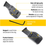 IWB OWB Kydex Magazine Pouch Case by Houston | Gun Holsters Concealment Tactical | Multi Use Holster Belt Loop for Pistol | Inside The Waistband Case Pouch | Fits Single Mag Double Stack .45