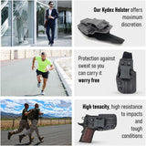 Concealed Carry Iwb Kydex Holster - by Houston | Lined Inside for Strong Retention and Protection | Reinforced Plastic Clip | Lightweight | Fits 1911 3"