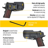 Concealed Carry Iwb Kydex Holster - by Houston | Lined Inside for Strong Retention and Protection | Reinforced Plastic Clip | Lightweight | Fits 1911 3"