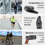 Concealed Carry Iwb Kydex Holster - by Houston | Lined Inside for Strong Retention and Protection | Reinforced Plastic Clip | Lightweight | Fits 1911 4"