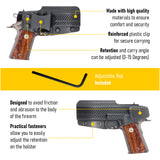 Concealed Carry Iwb Kydex Holster - by Houston | Lined Inside for Strong Retention and Protection | Reinforced Plastic Clip | Lightweight | Fits 1911 4"
