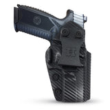 Concealed Carry Iwb Kydex Holster - by Houston | Lined Inside for Strong Retention and Maximum Protection | Reinforced Plastic Clip | Carbon Fiber | Lightweight Durable | for FN 509 9mm