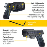 Concealed Carry Iwb Kydex Holster - by Houston | Lined Inside for Strong Retention and Maximum Protection | Reinforced Plastic Clip | Carbon Fiber | Lightweight Durable | for FN 509 9mm