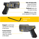 Concealed Carry Iwb Kydex Holster - by Houston | Lined Inside for Strong Retention and Maximum Protection | Reinforced Plastic Clip | Carbon Fiber | Lightweight Durable | for Glock 17