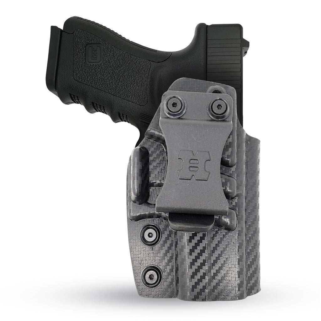 Houston IWB Kydex Holster For Glock 26/27/33 - Right Hand, Carbon Fiber Finish, Soft Suede Lining