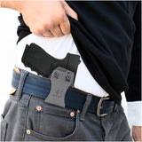 Concealed Carry Iwb Kydex Holster - by Houston | Lined Inside for Strong Retention and Protection | Reinforced Plastic Clip | Lightweight | Carbon Fiber | Glock 19