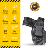 Concealed Carry Iwb Kydex Holster - by Houston | Lined Inside for Strong Retention and Maximum Protection | Reinforced Plastic Clip | Carbon Fiber | Lightweight Durable | for Taurus PT111 G3c