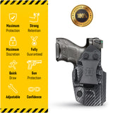 Concealed Carry Iwb Kydex Holster - by Houston | Lined Inside for Strong Retention and Maximum Protection | Reinforced Plastic Clip | Carbon Fiber | Lightweight Durable | for H&K VP 9 SK