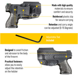 Concealed Carry Iwb Kydex Holster - by Houston | Lined Inside for Strong Retention and Maximum Protection | Reinforced Plastic Clip | Carbon Fiber | Lightweight Durable | for H&K VP 9 SK