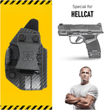 Concealed Carry Iwb Kydex Holster by Houston | Lined Inside for Strong Retention and Maximum Protection | Reinforced Plastic Clip | Lightweight Durable | for Springfield Hellcat