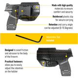 Concealed Carry Iwb Kydex Holster by Houston | Lined Inside for Strong Retention and Maximum Protection | Reinforced Plastic Clip | Lightweight Durable | for Springfield Hellcat