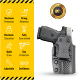 Concealed Carry Iwb Kydex Holster - by Houston | Lined Inside for Strong Retention and Maximum Protection | Reinforced Plastic Clip | Lightweight Durable | for Kahr cm 45