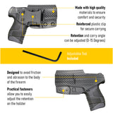 Concealed Carry Iwb Kydex Holster by Houston | Lined Inside for Strong Retention and Maximum Protection | Reinforced Plastic Clip | Lightweight Durable | for MOSSBERG MC1s