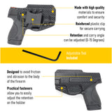 Concealed Carry Iwb Kydex Holster - by Houston | Lined Inside for Strong Retention and Protection | Reinforced Plastic Clip | Lightweight | Fits S&W M&P Shield 9mm .40 Cal