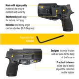 Concealed Carry Iwb Kydex Holster - by Houston | Lined Inside for Strong Retention and Maximum Protection | Reinforced Plastic Clip | Carbon Fiber | Lightweight Durable | for SIG P250