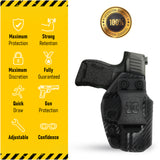 Concealed Carry Iwb Kydex Holster - by Houston | Lined Inside for Strong Retention and Maximum Protection | Reinforced Plastic Clip | Lightweight Durable | for Sig Sauer P365