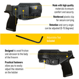 Concealed Carry Iwb Kydex Holster - by Houston | Lined Inside for Strong Retention and Protection | Reinforced Plastic Clip | Lightweight | Fits SIG Sauer P365XL