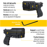 Concealed Carry Iwb Kydex Holster - by Houston | Lined Inside for Strong Retention and Maximum Protection | Reinforced Plastic Clip | Carbon Fiber | Lightweight Durable | for Walther PK 380