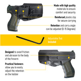 Concealed Carry Iwb Kydex Holster - by Houston | Lined Inside for Strong Retention and Maximum Protection | Reinforced Plastic Clip | Carbon Fiber | Lightweight Durable | for Walther PPQ / P99
