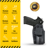 Concealed Carry Iwb Kydex Holster - by Houston | Lined Inside for Strong Retention and Maximum Protection | Reinforced Plastic Clip | Carbon Fiber | Lightweight Durable | for Beretta PX4