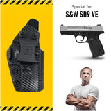 Concealed Carry Iwb Kydex Holster - by Houston | Lined Inside for Strong Retention and Maximum Protection | Reinforced Plastic Clip | Carbon Fiber | Lightweight Durable | for Ruger SR 9/40