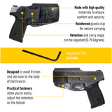 Concealed Carry Iwb Kydex Holster - by Houston | Lined Inside for Strong Retention and Maximum Protection | Reinforced Plastic Clip | Carbon Fiber | Lightweight Durable | for Ruger SR 9/40