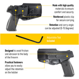 Concealed Carry Iwb Kydex Holster - by Houston | Lined Inside for Strong Retention and Maximum Protection | Reinforced Plastic Clip | Carbon Fiber | Lightweight Durable | for Ruger SR 9 / 40