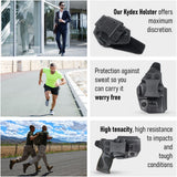 Concealed Carry Iwb Kydex Holster - by Houston | Lined Inside for Strong Retention and Protection | Reinforced Plastic Clip | Lightweight | Fit Taurus PT111 G2, G3 Compact (Carbon Fiber)