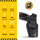Houston Gun Holsters Concealed Carry Iwb Kydex Holster - by Houston | Lined Inside for Strong Retention and Protection | Reinforced Plastic Clip | Lightweight | Fit Taurus G3 (Carbon Fiber)