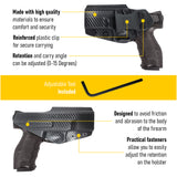 Concealed Carry Iwb Kydex Holster - by Houston | Lined Inside for Strong Retention and Maximum Protection | Reinforced Plastic Clip | Carbon Fiber | Lightweight Durable | for H&K VP 9/40