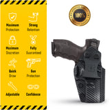 Concealed Carry Iwb Kydex Holster - by Houston | Lined Inside for Strong Retention and Maximum Protection | Reinforced Plastic Clip | Carbon Fiber | Lightweight Durable | for H&K VP 9/40