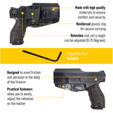 Concealed Carry Iwb Kydex Holster - by Houston | Lined Inside for Strong Retention and Maximum Protection | Reinforced Plastic Clip | Carbon Fiber | Lightweight Durable | for H&K VP 9/40