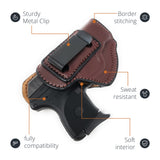 Leather Inside The Waistband Holster  For Pistol Ruger LCP