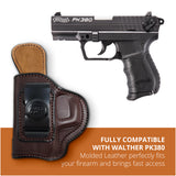 Leather Inside The Waistband Holster For Walther PK380