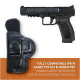 Leather Inside The Waistband Holster For Pistol Canik TP9 SFx