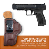 Leather Inside The Waistband Holster For Pistol Canik TP9 SFx