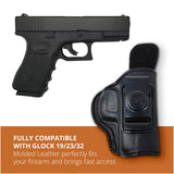 Leather Inside The Waistband Holster For Pistol Glock 19/23/32