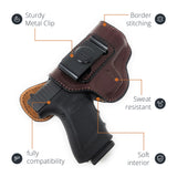 Leather Inside The Waistband Holster For Pistol Glock 19/23/32