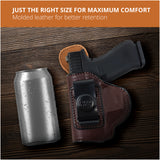 Leather Inside The Waistband Holster For Pistol Glock 43