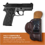 Leather Inside The Waistband Holster For Pistol Sig Sauer P229