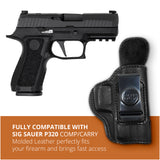 Leather Inside The Waistband Holster For Pistol Sig Sauer P320 Comp/Carry