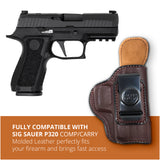 Leather Inside The Waistband Holster For Pistol Sig Sauer P320 Comp/Carry