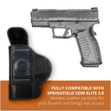 Leather Inside The Waistband Holster For Pistol Springfield XDM Elite 3.8